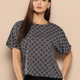 Chemistry Geometric Print Extended Sleeves Top-image-96
