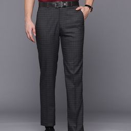 Raymond Men Checked Regular Fit Formal Trousers-image-16