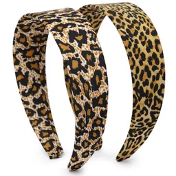 LAIDA Women Set of 2 Animal Print Embellished Hairbands-image-35