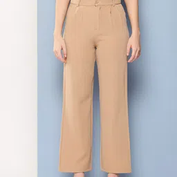 Aarika Women Relaxed Fit Pleated Trousers-image-84