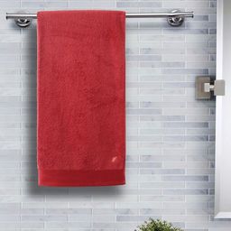 MASPAR Unisex Red Solid 550 GSM Medium Bath Towel-image-6