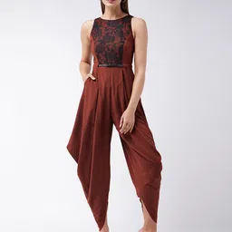 Miss Chase Rust & Black Draped Style Jumpsuit-picture-19
