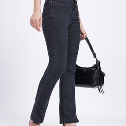 glitchez Women Mid-Rise Stretchable Straight Fit Jeans with Side Slits-image-88