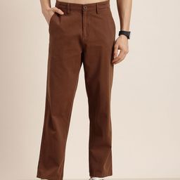 HERE&NOW Men Pure Cotton Regular Trousers-image-31