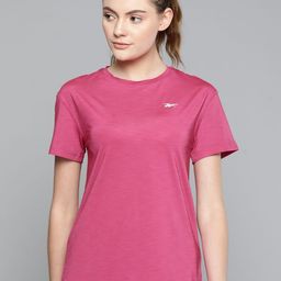 Reebok Women Pink TS ACTIVCHILL Athletic Solid Training T-Shirt-image-60