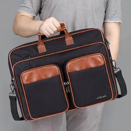 LOREM Men Textured Laptop Bag-66