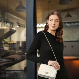 Lino Perros Structured Sling Bag with Quilted Detail-74