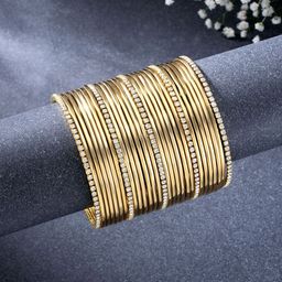 Peora Women Gold-Plated 29Pcs AD Studded Bangles Set-11