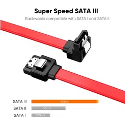 SATA 3.0 Highspeed Hard Disk Data Cable A with Right Angle Connector - Red image 4