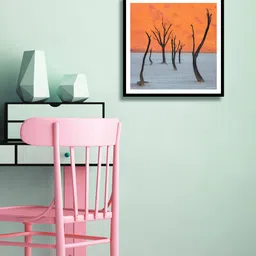 999Store Framed canvas + Back Frames autumn trees printed poster like painting (35x35 cm)-image-41