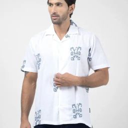 Numero Uno White Cotton Regular Fit Embroidered Shirt-image-61