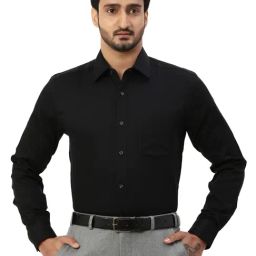 Park Avenue Black Cotton Regular Fit Shirt-image-98
