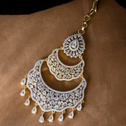 Voylla Gold Sparkling Elegance Meher E Ishq Maang Tikka-picture-16