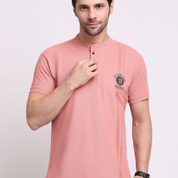 GRACIT Men Striped Mandarin Collar Extended Sleeves T-shirt-image-20