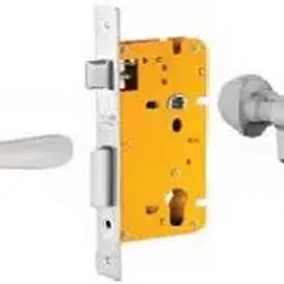 Dorset 60 mm Lever Handle Lock Set with Both Side Key Cylinder Stainless Steel ML PU OR image 1
