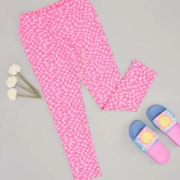 Pantaloons Junior Girls Candy Pink Printed Jeggings-image-104