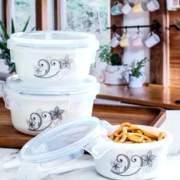 Cello White Opalware Storage Container - Set of 3-picture-4