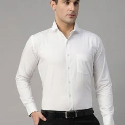 Hancock White Cotton Slim Fit Shirt-image-38