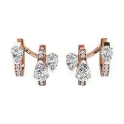 SHINE ETERNAL Lab Grown 18k (750) Rose Gold Earrings for Women-image-79