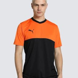Puma Teamsport Orange Regular Fit Colour Block Sports T-Shirt-picture-11