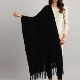 Aurelia Black Woven Pattern Shawl-picture-15