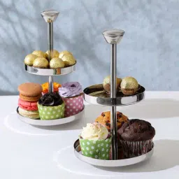 Home4U Silver Stainless Steel Cokkie Stand - Set of 1-47