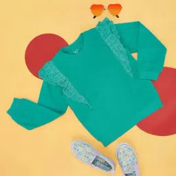 YU by Pantaloons Kids Green Regular Fit Full Sleeves Sweatshirt-image-95