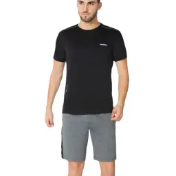 Van Heusen Performance Regular Fit Swift Dry High Stretch Solid Knit Shorts - Charcoal Melange-11