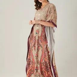 The Kaftan Company Multicolor Printed Kaftan Nighty-picture-12