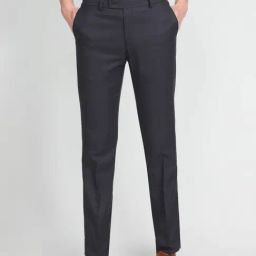 Arrow Blue Regular Fit Self Pattern Trousers-picture-37