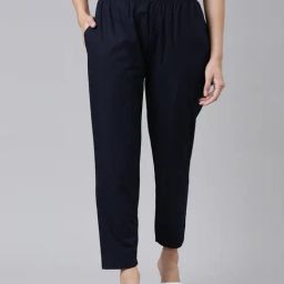 TWIN BIRDS Navy Cotton Pants-picture-35