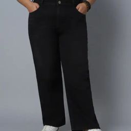 High Star Black Cotton Relaxed Fit Mid Rise Jeans-image-88