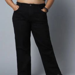 High Star Black Cotton Relaxed Fit Mid Rise Jeans-image-95