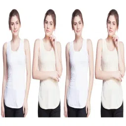 Dollar Missy White & Beige Cotton Camisole (Pack of 4)-picture-17