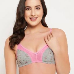 Clovia Grey Printed Non-padded Bra-image-86