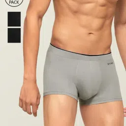 XYXX Grey & Black Skinny Fit Trunks (Pack of 3)-image-34