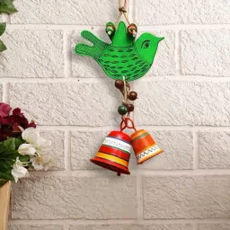 ExclusiveLane 'The Singing Bird' Hand-Painted Decorative Hanging Wind Chime In Wood & Metal-18