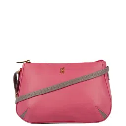 Baggit Pink Solid Medium Sling Handbag-58