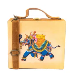 NR by Nidhi Rathi Beige Fabric Clutch-image-68