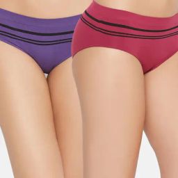 C9 Airwear Violet & Red Striped Bikini Panty (Pack of 2)-image-89