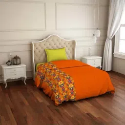 Welspun Orange & Green Microfibre Single Quilt-27