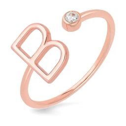 Malabar Gold and Diamonds 14k Gold Alphabet B Ring for Women-image-51