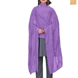 Kemza Selection Of 2 Embroidered Chiffon Phulkari Dupattas-picture-17