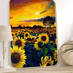 Livin'luxe Yellow & Black Wooden Floral Wall Art-picture-19