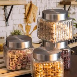 Roxx Transparent Glass Storage Jar With Lid - Set of 3-image-99