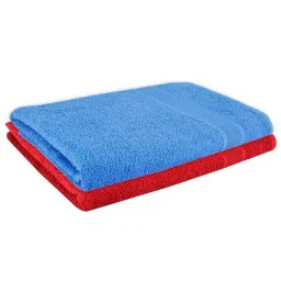 Dollar Cobalt Blue & Bright Red 400 GSM 100% Cotton Bath Towels - Set of 2-image-65