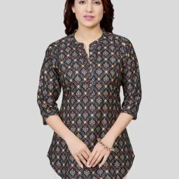 Saree Swarg Black Printed A Line Kurti-image-7