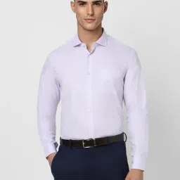 Peter England Elite Lilac Cotton Slim Fit Shirt-picture-41