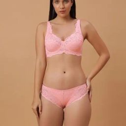 Soie Pink Solid Lingerie Set-image-10