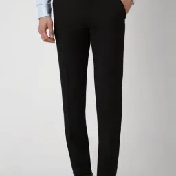 Van Heusen Black Slim Fit Texture Trousers-image-60